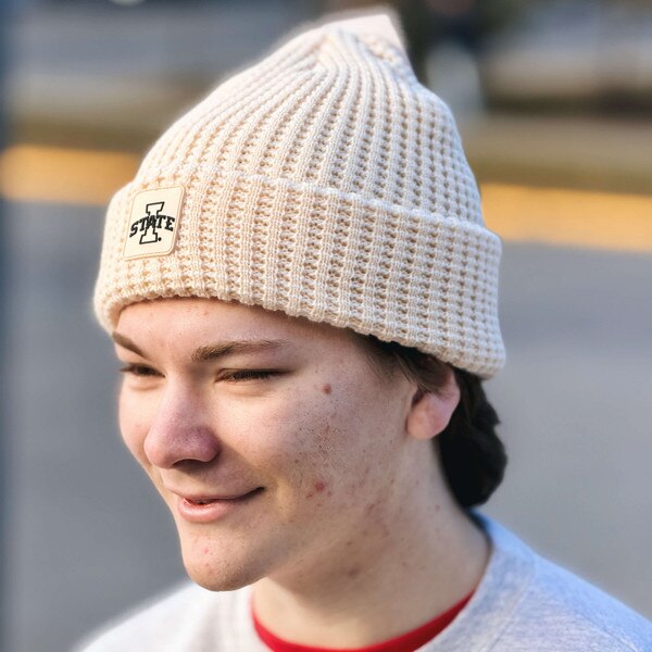 Zoozatz I-State Sand Waffle Knit Beanie